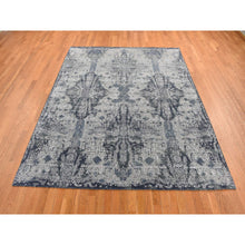 Load image into Gallery viewer, 7&#39;10&quot;x10&#39; Ash Gray, Jewellery Design, Tone On Tone, Soft And Luxurious, Half Wool And Half Silk, Hand Knotted, Oriental Rug FWR485028