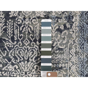 7'10"x10' Ash Gray, Jewellery Design, Tone On Tone, Soft And Luxurious, Half Wool And Half Silk, Hand Knotted, Oriental Rug FWR485028