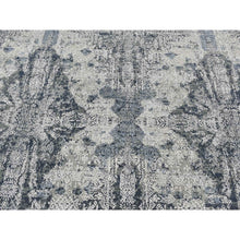 Load image into Gallery viewer, 7&#39;10&quot;x10&#39; Ash Gray, Jewellery Design, Tone On Tone, Soft And Luxurious, Half Wool And Half Silk, Hand Knotted, Oriental Rug FWR485028