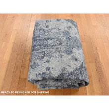 Load image into Gallery viewer, 7&#39;10&quot;x10&#39; Ash Gray, Jewellery Design, Tone On Tone, Soft And Luxurious, Half Wool And Half Silk, Hand Knotted, Oriental Rug FWR485028