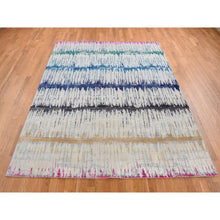 Load image into Gallery viewer, 8&#39;x10&#39;3&quot; Cream Color, The Cardiac Sari Silk With Textured Wool, Hand Knotted, Oriental Rug FWR485076
