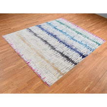 Load image into Gallery viewer, 8&#39;x10&#39;3&quot; Cream Color, The Cardiac Sari Silk With Textured Wool, Hand Knotted, Oriental Rug FWR485076