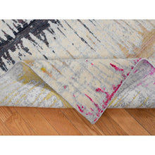 Load image into Gallery viewer, 8&#39;x10&#39;3&quot; Cream Color, The Cardiac Sari Silk With Textured Wool, Hand Knotted, Oriental Rug FWR485076