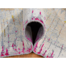 Load image into Gallery viewer, 8&#39;x10&#39;3&quot; Cream Color, The Cardiac Sari Silk With Textured Wool, Hand Knotted, Oriental Rug FWR485076