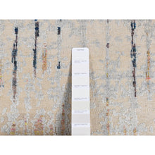 Load image into Gallery viewer, 8&#39;x10&#39;3&quot; Cream Color, The Cardiac Sari Silk With Textured Wool, Hand Knotted, Oriental Rug FWR485076