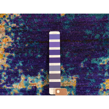 Load image into Gallery viewer, 7&#39;10&quot;x10&#39; Gold Color, Sari Silk With Textured Wool, Abstract Design, Hand Knotted, Oriental Rug FWR485088