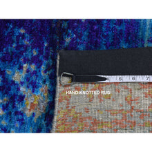 Load image into Gallery viewer, 7&#39;10&quot;x10&#39; Gold Color, Sari Silk With Textured Wool, Abstract Design, Hand Knotted, Oriental Rug FWR485088