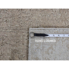 Load image into Gallery viewer, 9&#39;10&quot;x14&#39;1&quot; Taupe, Thick, Soft And Plush, Tone On Tone, Fine Jacquard Loomed Weave, Wool And Silk, Intricate And Erased Persian Design, Oriental Rug FWR485094