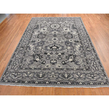 Load image into Gallery viewer, 9&#39;1&quot;x12&#39;6&quot; Cloud Grey, Natural Colors, Peshawar With Persian Mahal All Over Design, Pure Wool, Hand Knotted, Oriental Rug FWR485106