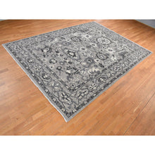Load image into Gallery viewer, 9&#39;1&quot;x12&#39;6&quot; Cloud Grey, Natural Colors, Peshawar With Persian Mahal All Over Design, Pure Wool, Hand Knotted, Oriental Rug FWR485106