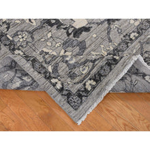 Load image into Gallery viewer, 9&#39;1&quot;x12&#39;6&quot; Cloud Grey, Natural Colors, Peshawar With Persian Mahal All Over Design, Pure Wool, Hand Knotted, Oriental Rug FWR485106