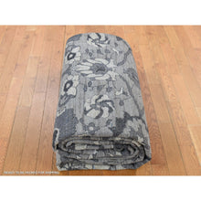 Load image into Gallery viewer, 9&#39;1&quot;x12&#39;6&quot; Cloud Grey, Natural Colors, Peshawar With Persian Mahal All Over Design, Pure Wool, Hand Knotted, Oriental Rug FWR485106