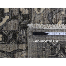 Load image into Gallery viewer, 9&#39;1&quot;x12&#39;6&quot; Cloud Grey, Natural Colors, Peshawar With Persian Mahal All Over Design, Pure Wool, Hand Knotted, Oriental Rug FWR485106