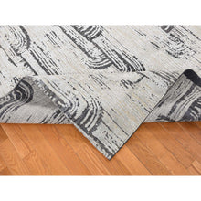 Load image into Gallery viewer, 10&#39;x14&#39;5&quot; Cloud Gray, The Cane Design, Pure Silk With Textured Wool, Hand Knotted, Oriental Rug FWR485112