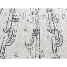 Load image into Gallery viewer, 10&#39;x14&#39;5&quot; Cloud Gray, The Cane Design, Pure Silk With Textured Wool, Hand Knotted, Oriental Rug FWR485112