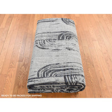Load image into Gallery viewer, 10&#39;x14&#39;5&quot; Cloud Gray, The Cane Design, Pure Silk With Textured Wool, Hand Knotted, Oriental Rug FWR485112