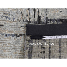 Load image into Gallery viewer, 10&#39;x14&#39;5&quot; Cloud Gray, The Cane Design, Pure Silk With Textured Wool, Hand Knotted, Oriental Rug FWR485112