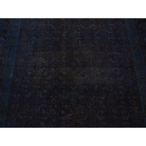 5'1"x10' Space Cadet, Hand Knotted, Worn Wool, Persian Musel with Fish Mahi All Over Design, Wide Runner Oriental Rug FWR485160