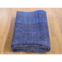 Load image into Gallery viewer, 5&#39;1&quot;x10&#39; Space Cadet, Hand Knotted, Worn Wool, Persian Musel with Fish Mahi All Over Design, Wide Runner Oriental Rug FWR485160