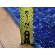 Load image into Gallery viewer, 4&#39;3&quot;x7&#39;10&quot; Admiral Blue, Soft Wool, Handmade, Overdyed Vintage Persian Tabriz, Wide Runner, Oriental Rug FWR485172