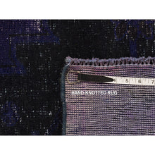 Load image into Gallery viewer, 4&#39;3&quot;x7&#39;10&quot; Admiral Blue, Soft Wool, Handmade, Overdyed Vintage Persian Tabriz, Wide Runner, Oriental Rug FWR485172