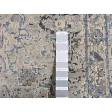 Load image into Gallery viewer, 10&#39;2&quot;x10&#39;2&quot; Periwinkle Blue, Hand Knotted, Distressed, Oushak Design, Pure Silk with Textured Wool, Square Oriental Rug FWR485352
