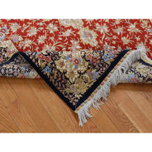 Load image into Gallery viewer, 4&#39;1&quot;x6&#39;4&quot; Ajax Red, Kashan Design, 400 KPSI, Pure Silk, Hand Knotted, Oriental Rug FWR485358