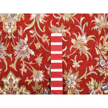 Load image into Gallery viewer, 4&#39;1&quot;x6&#39;4&quot; Ajax Red, Kashan Design, 400 Kpsi, Pure Silk, Hand Knotted, Oriental Rug FWR485358