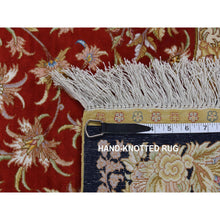 Load image into Gallery viewer, 4&#39;1&quot;x6&#39;4&quot; Ajax Red, Kashan Design, 400 Kpsi, Pure Silk, Hand Knotted, Oriental Rug FWR485358