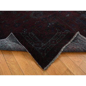 5'4"x9'5" Wine Red, Overdyed Dark Persian Bakhtiar with Some Wear, Handmade, Pure Wool, Wide and Long Oriental Rug FWR485376