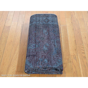 5'4"x9'5" Wine Red, Overdyed Dark Persian Bakhtiar with Some Wear, Handmade, Pure Wool, Wide and Long Oriental Rug FWR485376