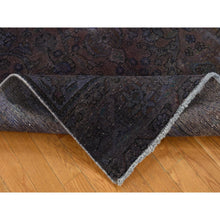 Load image into Gallery viewer, 4&#39;10&quot;x9&#39;9&quot; Purple, Hand Knotted, Overdyed Tabriz, Pure Wool, Wide And Long Shape, Oriental Rug FWR485394