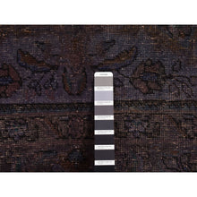 Load image into Gallery viewer, 4&#39;10&quot;x9&#39;9&quot; Purple, Hand Knotted, Overdyed Tabriz, Pure Wool, Wide and Long Shape, Oriental Rug FWR485394