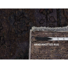 Load image into Gallery viewer, 4&#39;10&quot;x9&#39;9&quot; Purple, Hand Knotted, Overdyed Tabriz, Pure Wool, Wide And Long Shape, Oriental Rug FWR485394