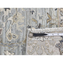 Load image into Gallery viewer, 2&#39;x2&#39;1&quot; Goose Gray, Silk With Textured Wool, Oushak Design, Hand Knotted, Sample Fragment, Square Oriental Rug FWR485442