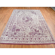 Load image into Gallery viewer, 9&#39;2&quot;x12&#39;1&quot; Ivory, Wool And Silk, Handmade, Broken And Erased Persian Medallion Design, Oriental Rug FWR485460