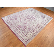 Load image into Gallery viewer, 9&#39;2&quot;x12&#39;1&quot; Ivory, Wool And Silk, Handmade, Broken And Erased Persian Medallion Design, Oriental Rug FWR485460