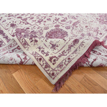 Load image into Gallery viewer, 9&#39;2&quot;x12&#39;1&quot; Ivory, Wool And Silk, Handmade, Broken And Erased Persian Medallion Design, Oriental Rug FWR485460