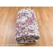 Load image into Gallery viewer, 9&#39;2&quot;x12&#39;1&quot; Ivory, Wool And Silk, Handmade, Broken And Erased Persian Medallion Design, Oriental Rug FWR485460