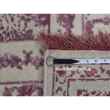 Load image into Gallery viewer, 9&#39;2&quot;x12&#39;1&quot; Ivory, Wool And Silk, Handmade, Broken And Erased Persian Medallion Design, Oriental Rug FWR485460