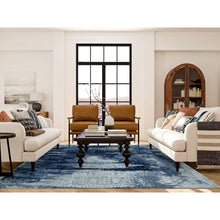 Load image into Gallery viewer, 8&#39;x9&#39;9&quot; Battleship Gray, Wool And Silk, Dripping Ink Shibori Transitional Design, Tone On Tone, Hand Knotted, Oriental Rug FWR485472