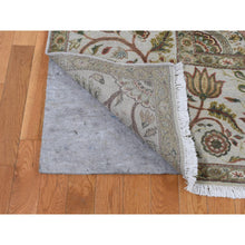 Load image into Gallery viewer, 10&#39;1&quot;x13&#39;9&quot; French Gray, Pure Silk with Textured Wool, Mughal Inspired Branch and Flower Design, Hand Knotted, Oriental Rug FWR485490