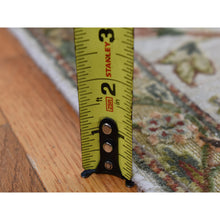 Load image into Gallery viewer, 10&#39;1&quot;x13&#39;9&quot; French Gray, Pure Silk with Textured Wool, Mughal Inspired Branch and Flower Design, Hand Knotted, Oriental Rug FWR485490