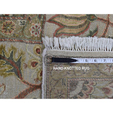 Load image into Gallery viewer, 10&#39;1&quot;x13&#39;9&quot; French Gray, Pure Silk with Textured Wool, Mughal Inspired Branch and Flower Design, Hand Knotted, Oriental Rug FWR485490