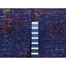 Load image into Gallery viewer, 6&#39;10&quot;x10&#39;1&quot; Purple, Worn Down, Overdyed Erased And Obscured Persian Viss Design, Distressed, Soft Wool, Hand Knotted, Oriental Rug FWR485496