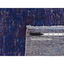 Load image into Gallery viewer, 6&#39;10&quot;x10&#39;1&quot; Purple, Worn Down, Overdyed Erased And Obscured Persian Viss Design, Distressed, Soft Wool, Hand Knotted, Oriental Rug FWR485496