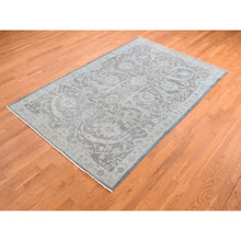 Load image into Gallery viewer, 5&#39;9&quot;x9&#39; Arctic Blue, Silver Wash Peshawar, Hand Knotted, Pure Wool, Oriental Rug FWR485502