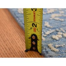 Load image into Gallery viewer, 5&#39;1&quot;x7&#39; Denim Blue, Wool And Pure Silk, Hand Knotted, Broken And Erased Persian Design, Oriental Rug FWR485562