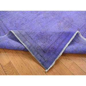 6'x8'7" Purple Overdyed, Peshawar Design, Hand Knotted, Pure Wool, Oriental Rug FWR485580