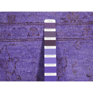 6'x8'7" Purple Overdyed, Peshawar Design, Hand Knotted, Pure Wool, Oriental Rug FWR485580